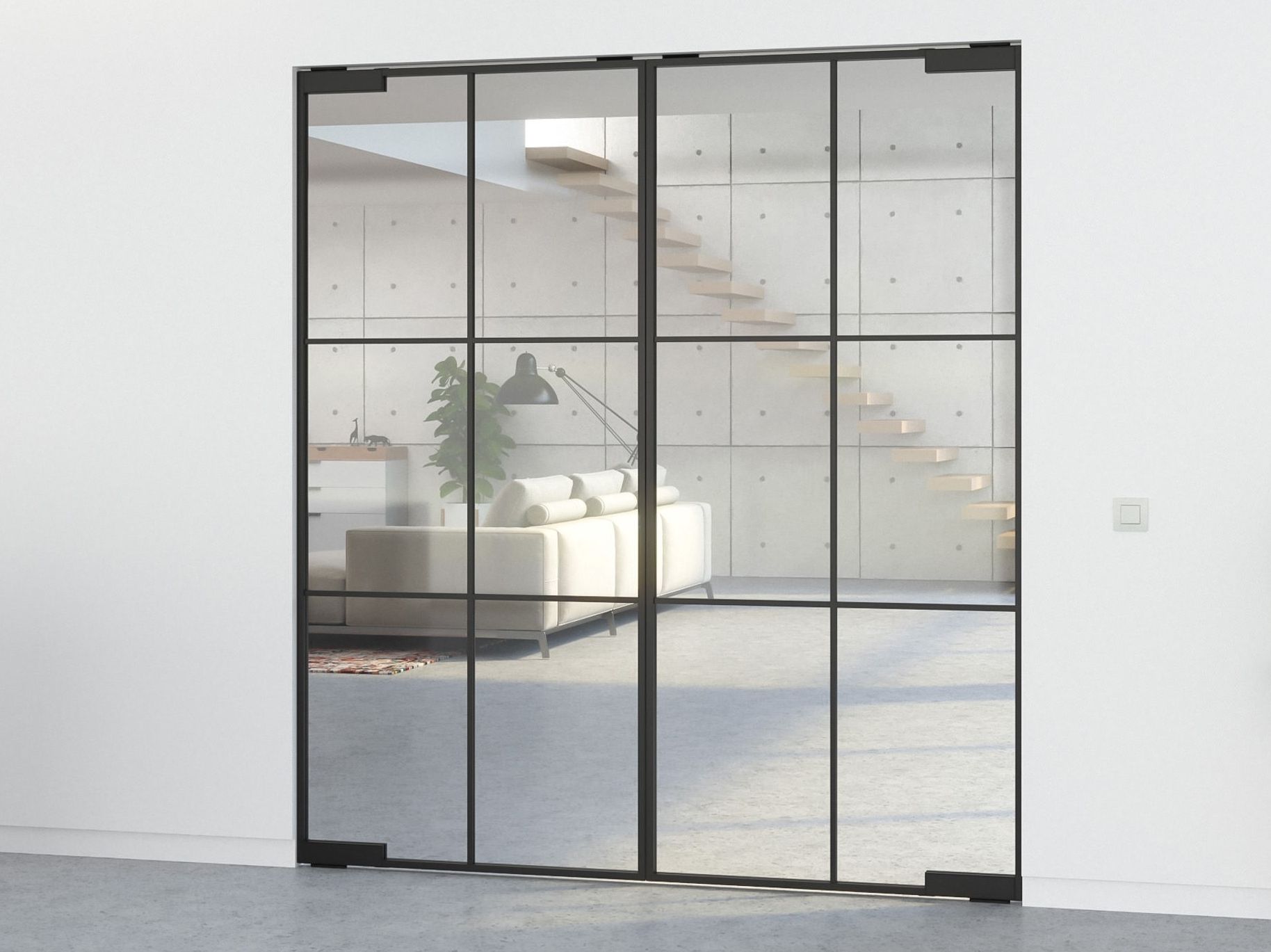 Бескаркасная алюминиевая поворотная дверь Portapivot Portapivot Door systems ARCH-00026875