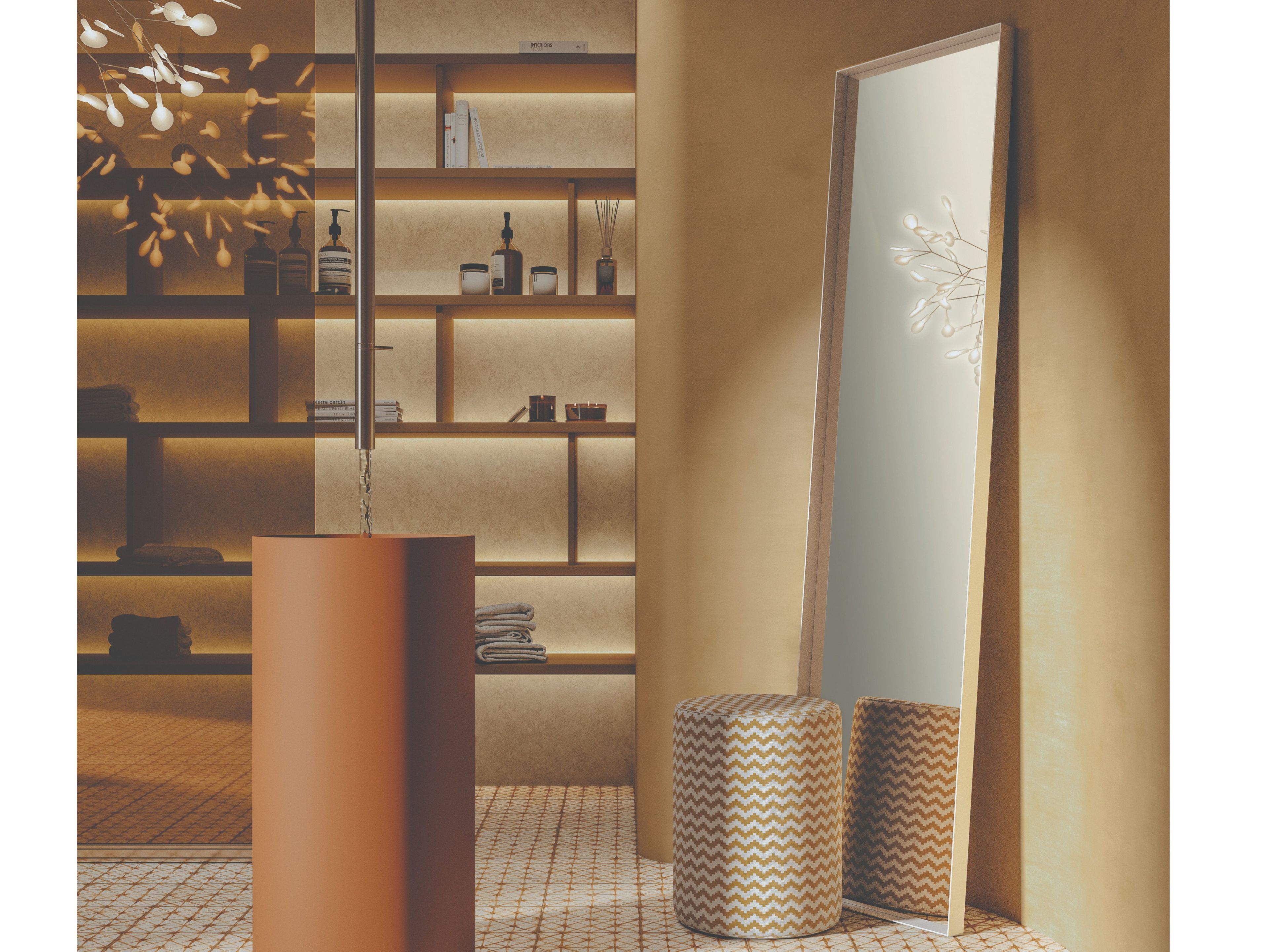 Прямоугольное алюминиевое напольное зеркало с рамкой Mobilcrab Fount ARCH-00149702