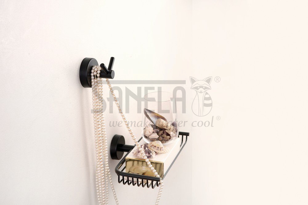 62011 Нержавеющая двойная вешалка, черная матовая поверхность SANELA  - Вид №2