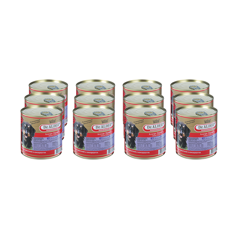 ПР0035368*12 Корм для собак Алдерс Гарант 80% рубленного мяса Ягнёнок конс. 750г (упаковка - 12 шт) Dr. ALDER`s 