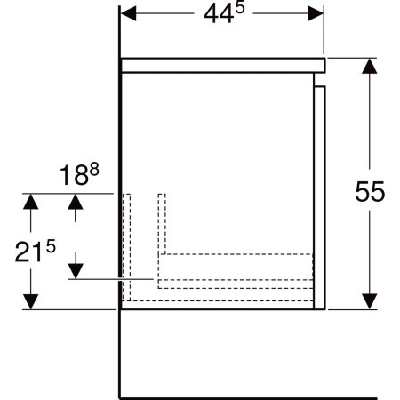 501.913.JK.1 Боковой шкафчик Geberit Renova Plan с одним выдвижным ящиком Geberit  - Вид №4