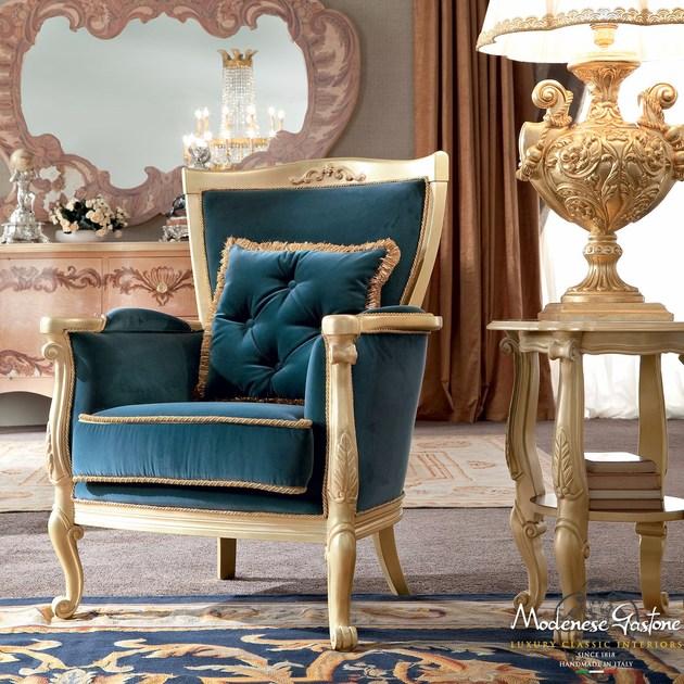 Modenese Gastone Бархатное кресло с подлокотниками Bella vita sun-id-1360698 - Вид №1