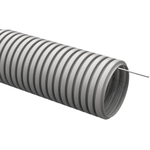 Труба гофрированная IEK D20 мм 25 м ПВХ легкая с протяжкой цвет серый