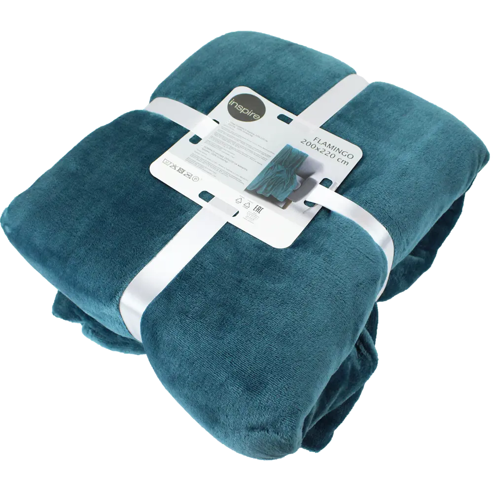 Плед Flamingo 200x220 см микрофибра цвет бирюзовый 82603094 STLM-2087568 INSPIRE