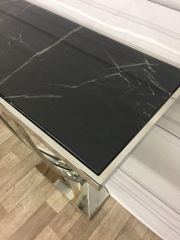 Консоль металлическая серебро с мраморной столешницей Beau Deco от Eichholtz EICHHOLTZ EICHHOLTZ 060934 Хром;черный  - Вид №4