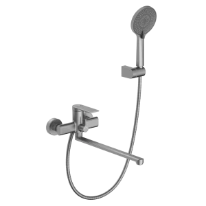 Смеситель для ванны Frap Arne однорычажный на ванну универсальный с лейкой и шлангом цвет графит