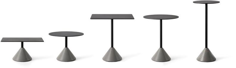 Bentu Design Круглый бетонный журнальный столик с алюминиевой столешницей Ding C239052-c239042  - Вид №3