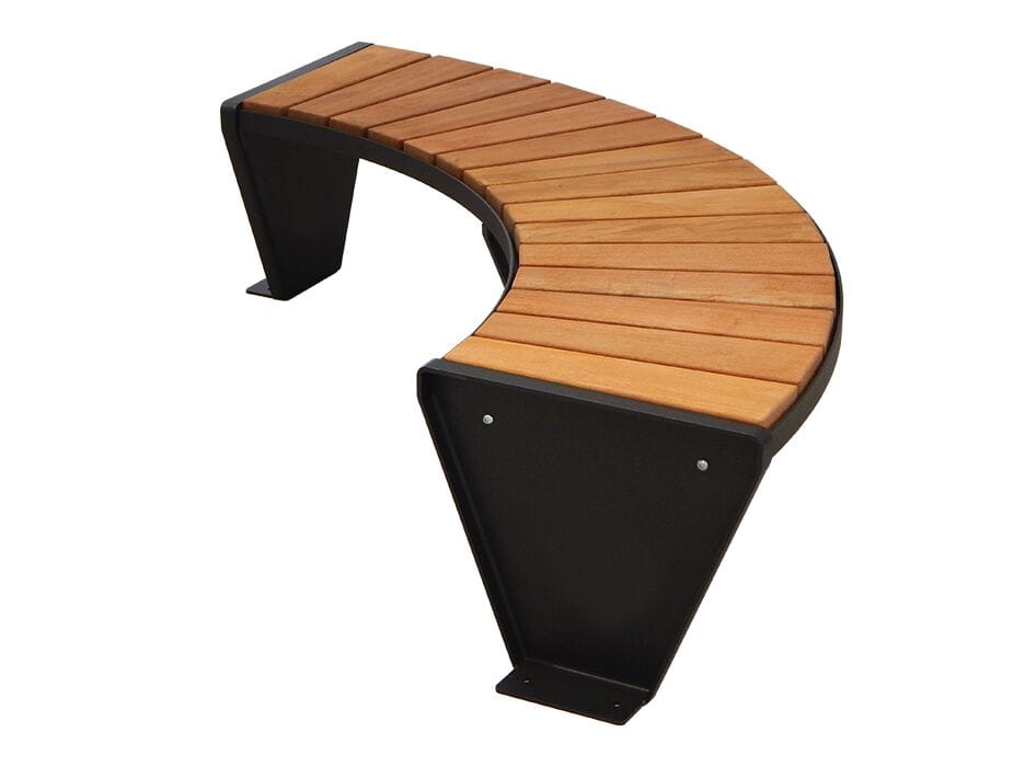 Изогнутая скамья с деревянными досками Okumè DIMCAR круглый ARCH-00085904 - Вид №1