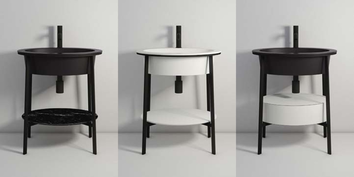 CIELO Композиция Ovale 70 с лакиров.ящиком Catino черный матовый Ceramica Cielo CAOCALN - Вид №2