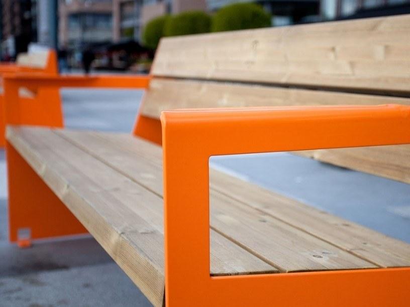 VESTRE Скамейка из стали и дерева с подлокотниками Bloc sun-id-1488211 - Вид №3