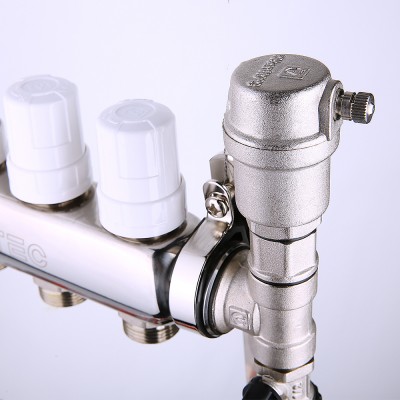 VTc.589.EMNX.0608 Коллекторный блок из нержавеющей стали с регулировочными клапанами и расходомерами Valtec 1", 8 x 3/4", «евроконус»  - Вид №7