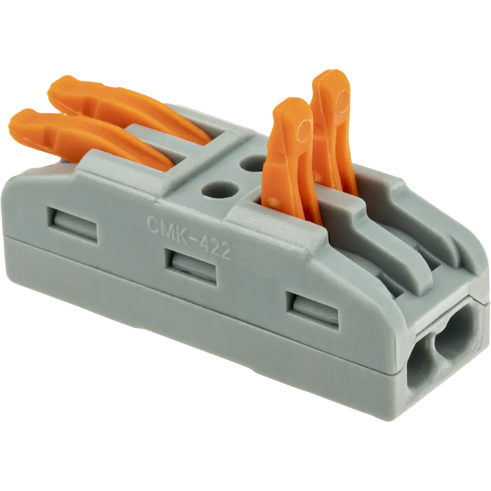 84509767 Клеммы проходные монтажные с рычажком Duwi СМК-422 2-проводные 4мм² серые 5шт 26741 6 STLM-1119597  - Вид №3