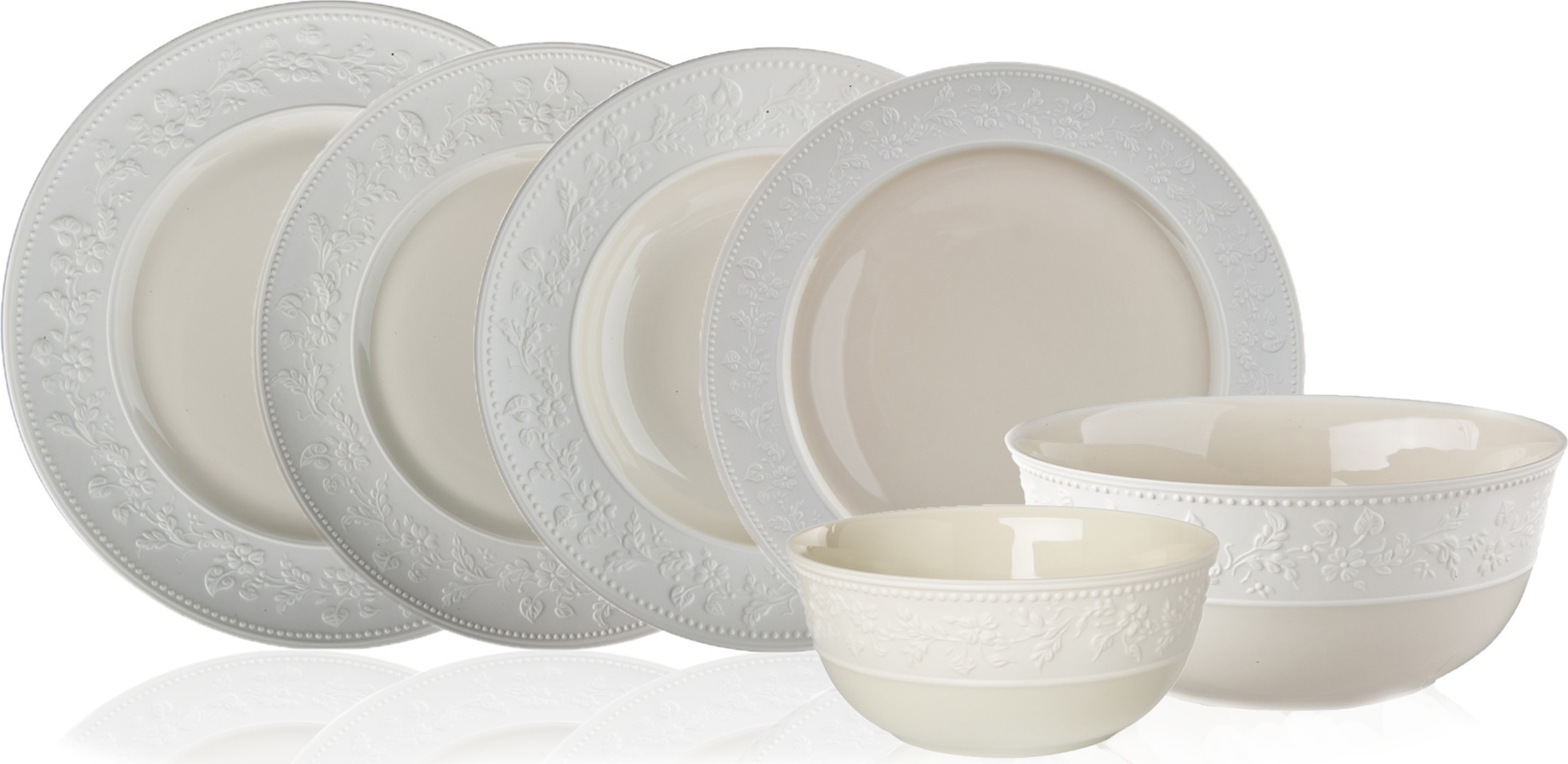 10668064 JL Coquet Сервиз столовый "Джорджия Айвори" на 6 персон 26 предметов Фарфор 