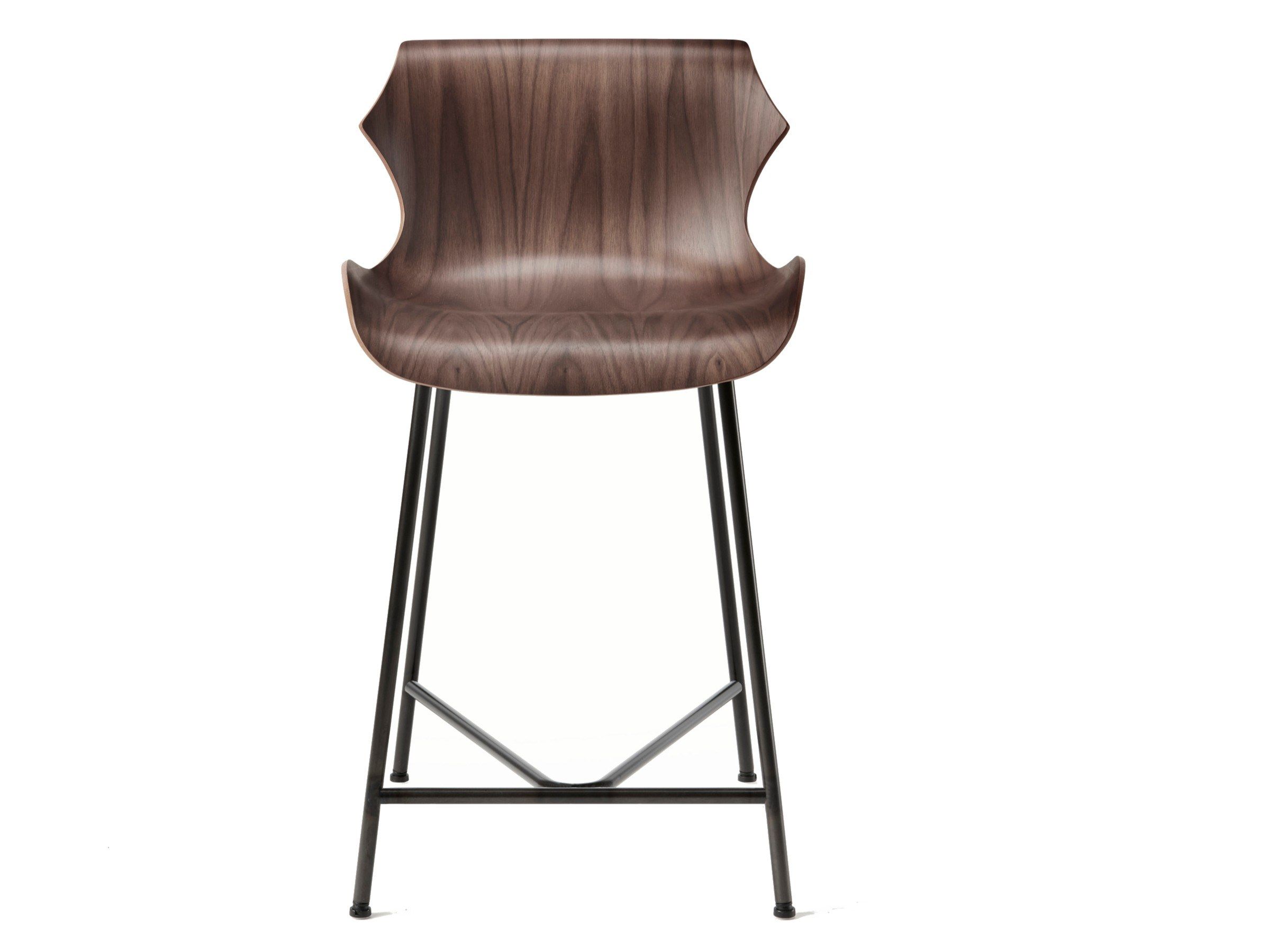 Стальной и деревянный стул со спинкой BassamFellows Лепесток ARCH-00117242 - Вид №1