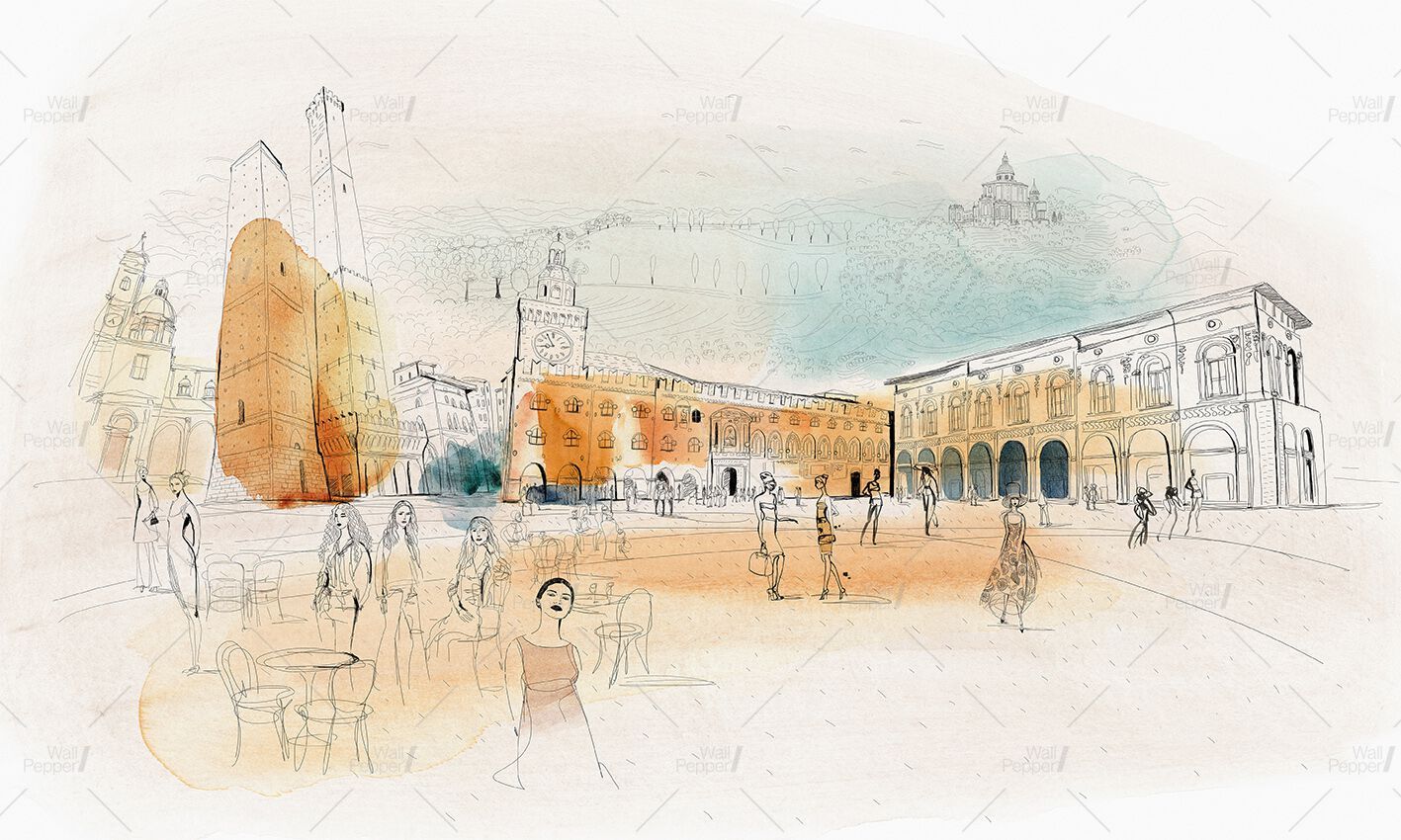 Carta da parati PVC free, eco-friendly, lavabile WallPepper CAMMINANDO PER BOLOGNA ARCH-00118949 - Вид №1