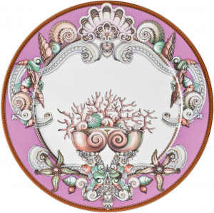 10593130 Rosenthal Versace Тарелка подстановочная Rosenthal Versace Морские звезды 33см, фарфор, пурпурная Фарфор