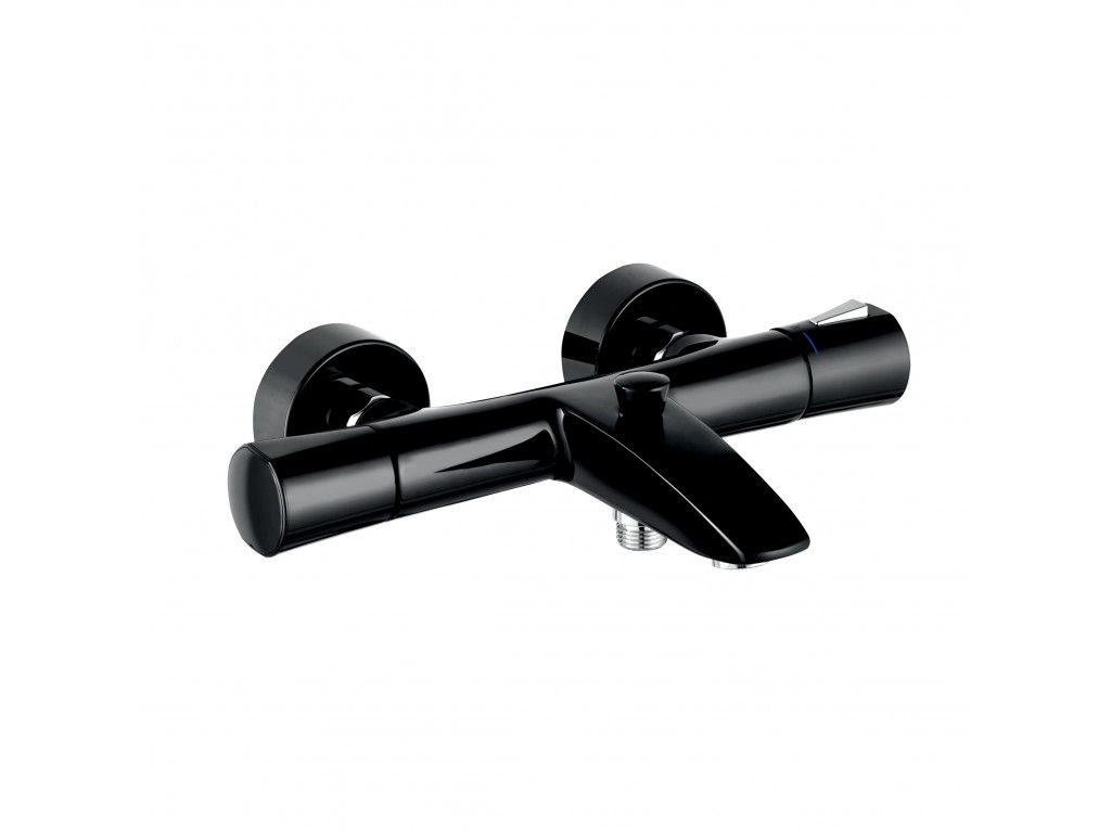 351018638 смеситель для ванны и душа с термостатом KLUDI ZENTA черный/хром 