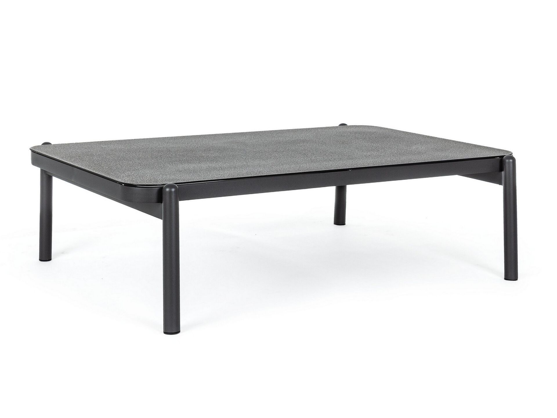 Алюминиевый и стеклянный прямоугольный низкий садовый столик BIZZOTTO Florencia ARCH-00039302