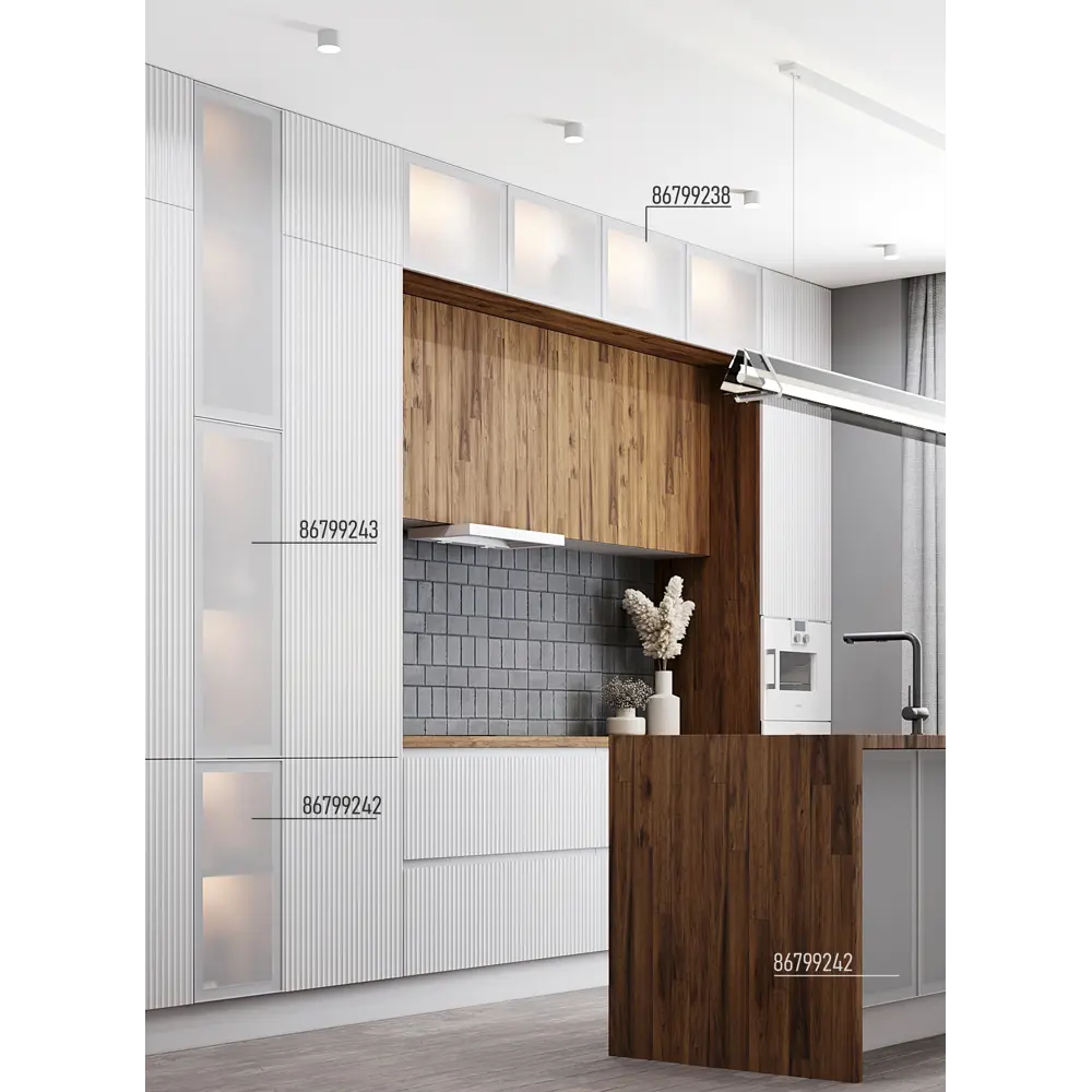 Фасад Вельск Delinia ID — матовое стекло с алюминиевой рамой для кухни 89385267 STLM-1539942 - Вид №8