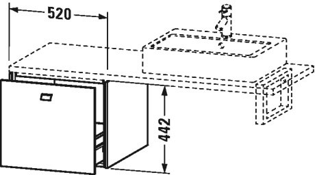 BR513204949 Brioso Шкафчик для консоли Графит матовый, декор Duravit - Вид №1