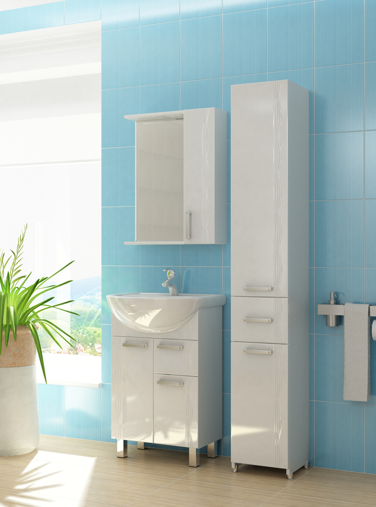 Зеркало Atlantic 1-600 правый, со спотом600⨉150⨉700 мм белый VIGO sun-id-664530 - Вид №1