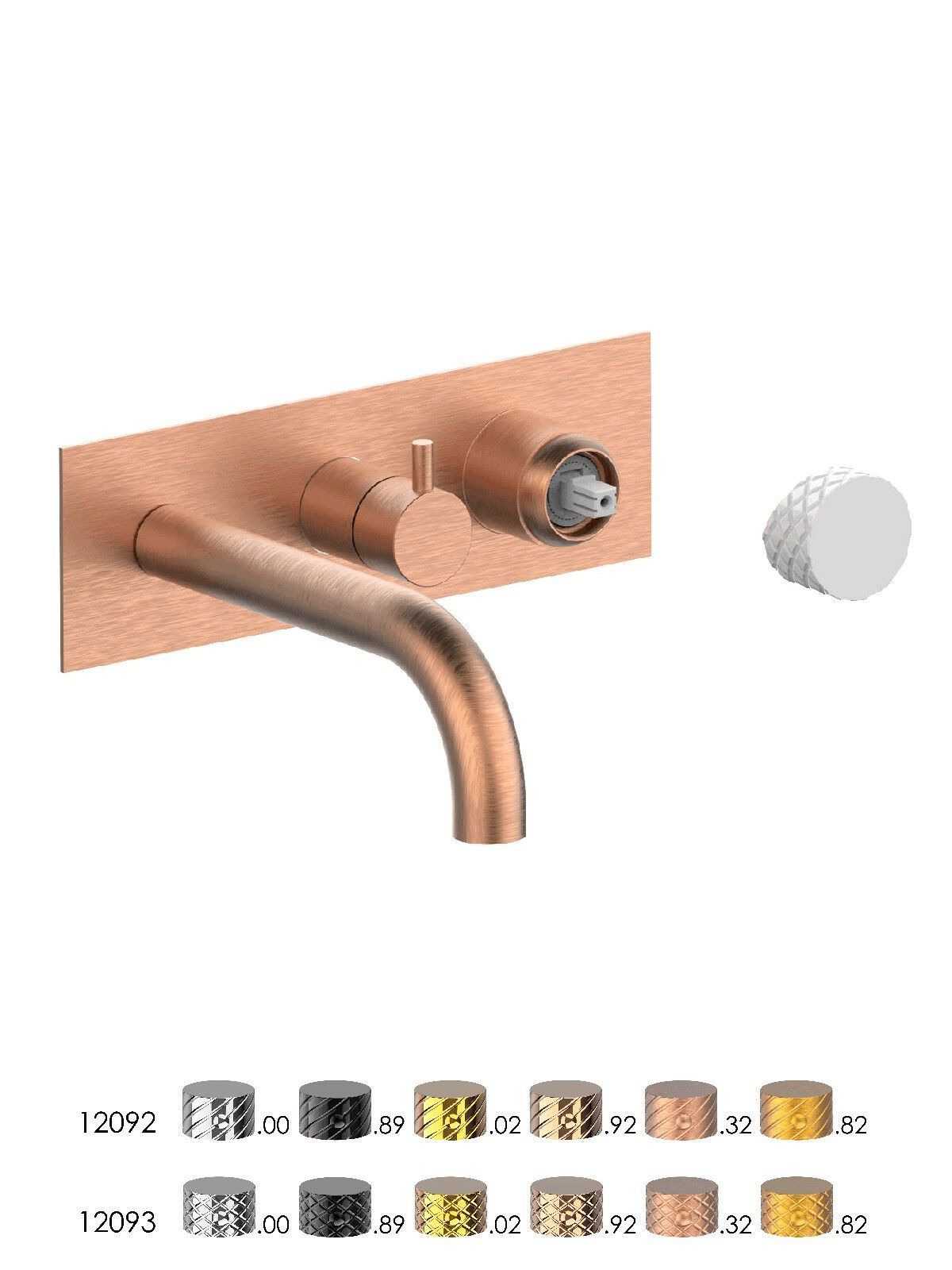 Настенный смеситель для ванны с 3 отверстиями и переключателем Rubinetterie Frattini отдельная эстетика ARCH-00148430 - Вид №2