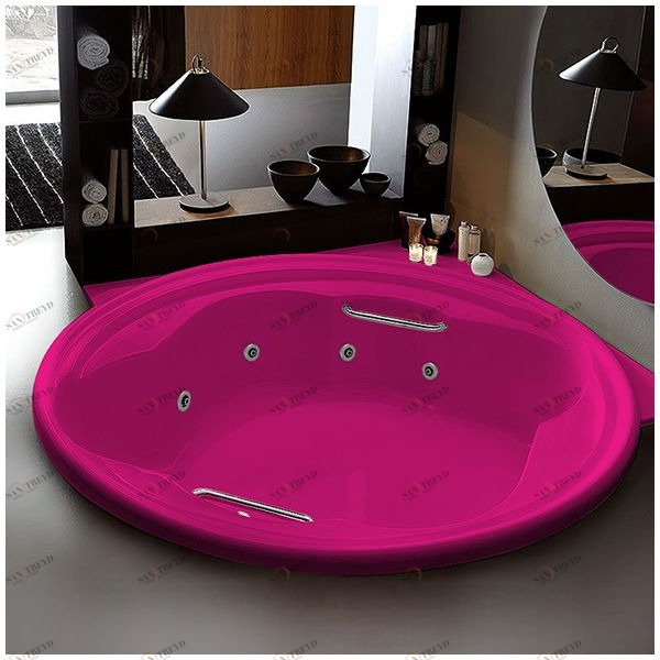 Ванна Gruppo treesse Ninfa V6597-R розовая с гидромассажем круглая большая STDV6597R