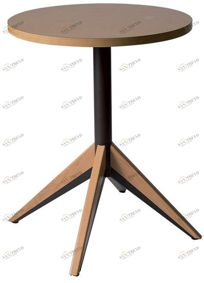 Vela Arredamenti Круглый деревянный стол с основанием 4 звезды по контракту sun-id-1377565