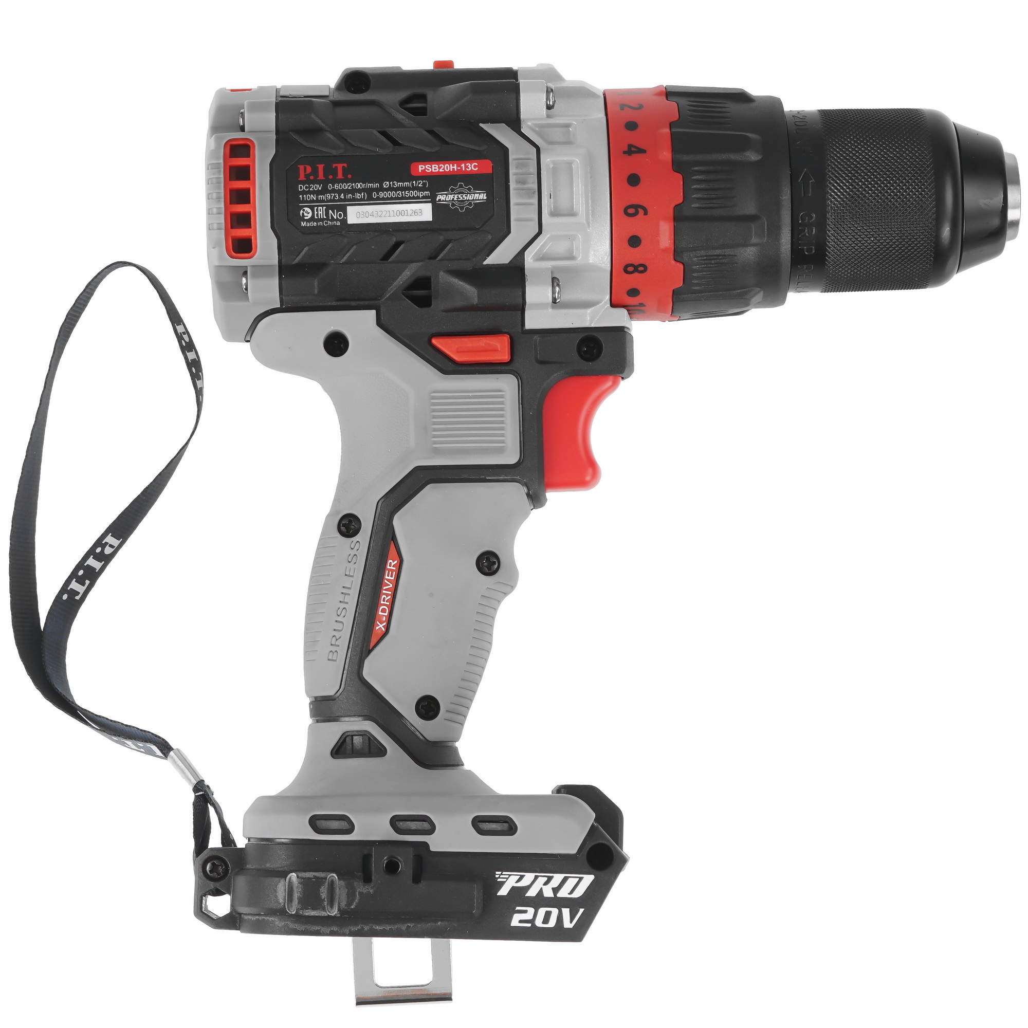 Дрель-шуруповерт PIT PSB20H-13C X-DRIVER SOLO OnePower 20V  , Без ЗУ, Без АКБ 9086509 STDN-0148425 - Вид №1