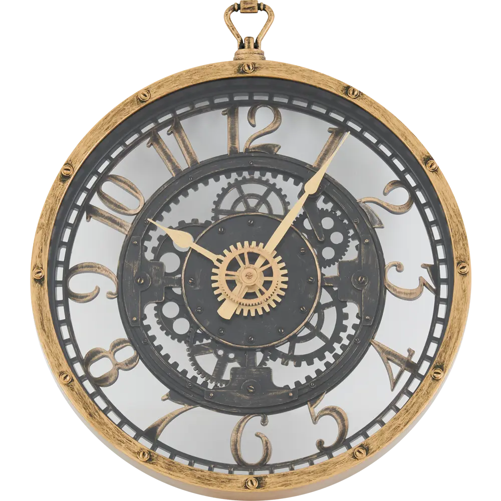 Часы настенные Dream River Шестеренки круглые пластик цвет черный ø27 см STLM-2159026