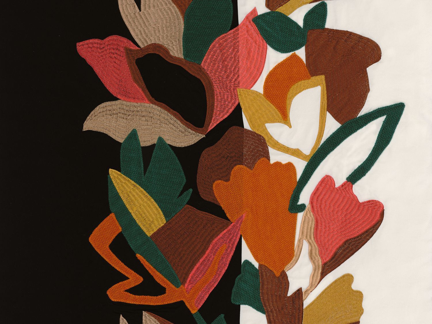 Хлопковая вышитая ткань с цветочным рисунком Casamance Xalapa ARCH-00085137