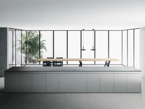 Boffi Выдвижная кухня из нержавеющей стали с островом