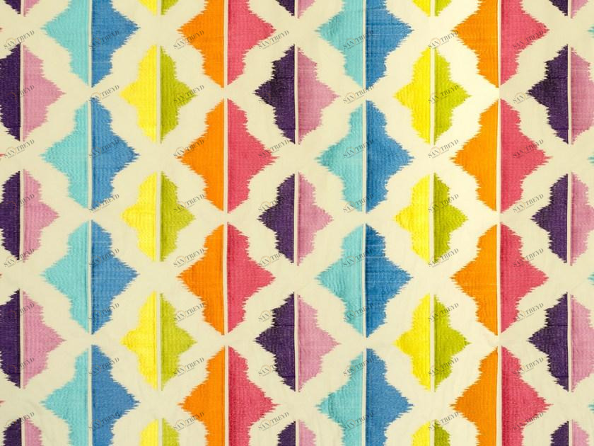 Aldeco Разноцветная вышитая ткань Tropical vibes sun-id-1382084