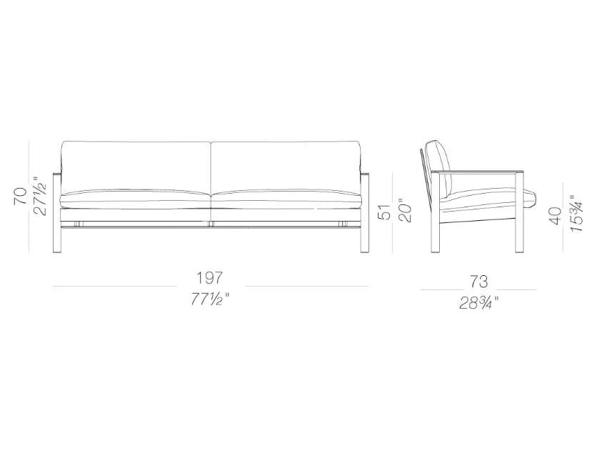 3-местный тканевый садовый диван Lapalma 10,30 OUTDOOR ARCH-00073942 - Вид №5