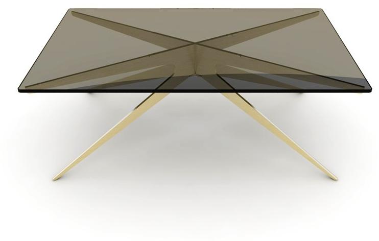 GABRIEL SCOTT Прямоугольный журнальный столик из стали и стекла для гостиной Dean sun-id-1396351 - Вид №2