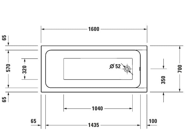 Утопленная керамическая прямоугольная ванна Duravit D-Code ARCH-00080534 - Вид №2