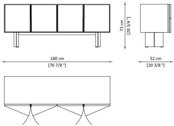 Paolo Castelli Комод из дерева и воловьей кожи с распашными дверцами Fine sun-id-1508644 - Вид №5