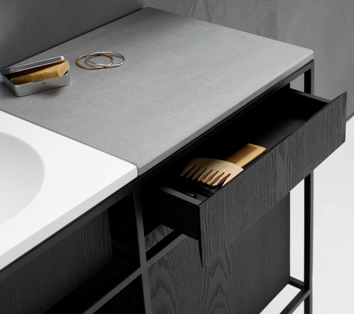 COMP-composizione gs1a Подвесная раковина настенная прямоугольная Ex.T Frame черная - Вид №6