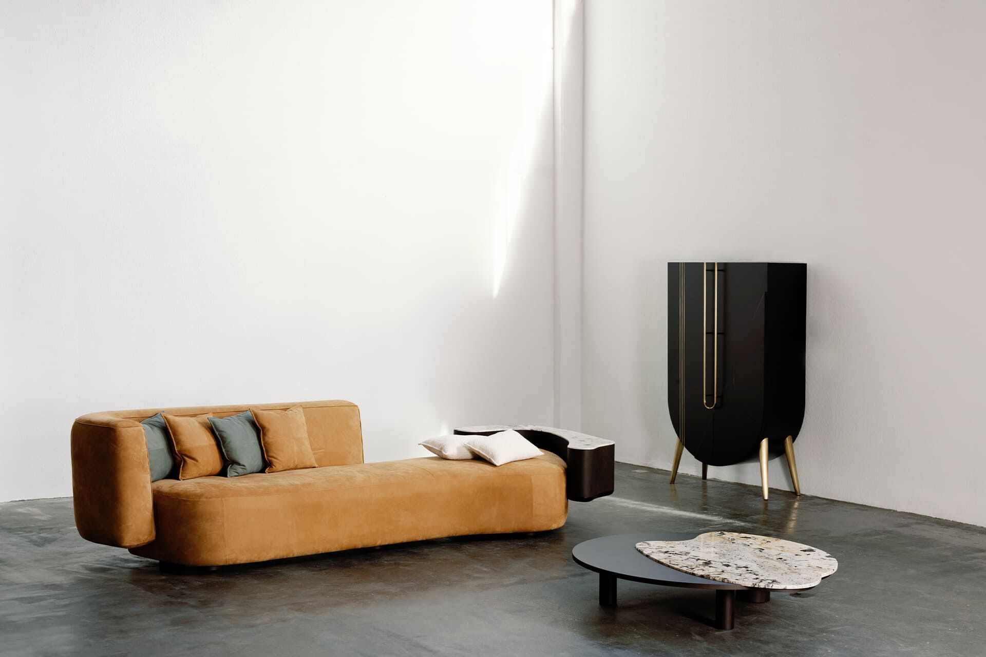 Низкий журнальный столик из гранита и дуба Патагонии Greenapple Bordeira ARCH-00052338 - Вид №9