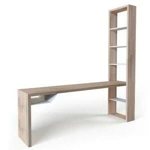 Стол рабочий с полками EcoComb, ясень