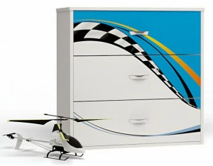 Комод ABC-KING 4 ящика,La-Man голубой