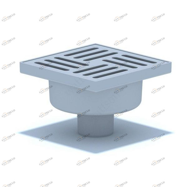 Трап вертикальный нерегулируемый с выпуском 50мм, с пластиковой решеткой 150х150 мм ТА 5210 АНИ пласт 7192