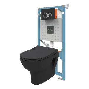 Комплект инсталляция с унитазом Vitra Stern 9016B083-7203 цвет черный 87071817 STLM-2119063