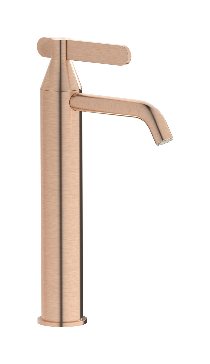 Высокий смеситель для раковины на 1 отверстие в комплекте с донным клапаном WE ARE IB oh399cs Brushed Rose Gold Soho