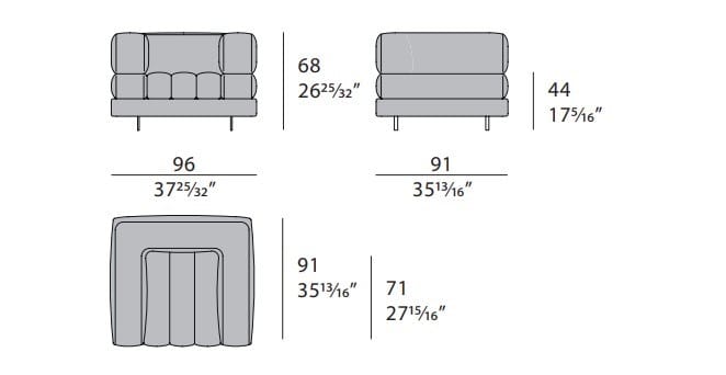 Тканевое кресло с подлокотниками Turri Domus ARCH-00142158 - Вид №2