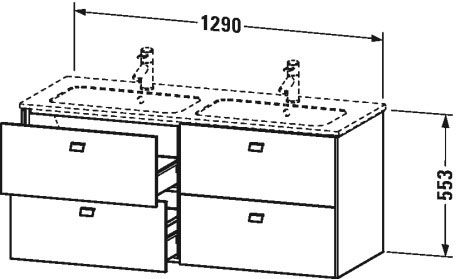 BR410604949 Brioso Тумбочка подвесная Графит матовый, декор Duravit - Вид №1