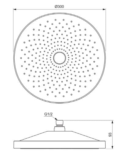 ABS регулируемая круглая душевая головка Ideal Standard Idealrain Solos ARCH-00056632 - Вид №1
