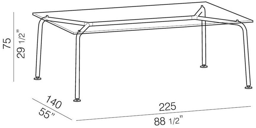 REXITE Прямоугольный стол из стали и хрусталя sun-id-1386789 - Вид №4