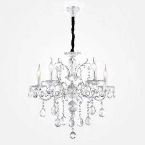 Подвесная люстра Eurosvet Феерия 10064/5 белый с серебром Strotskis EUROSVET ДИЗАЙНЕРСКИЕ, ФЕЕРИЯ 181598 Серебро