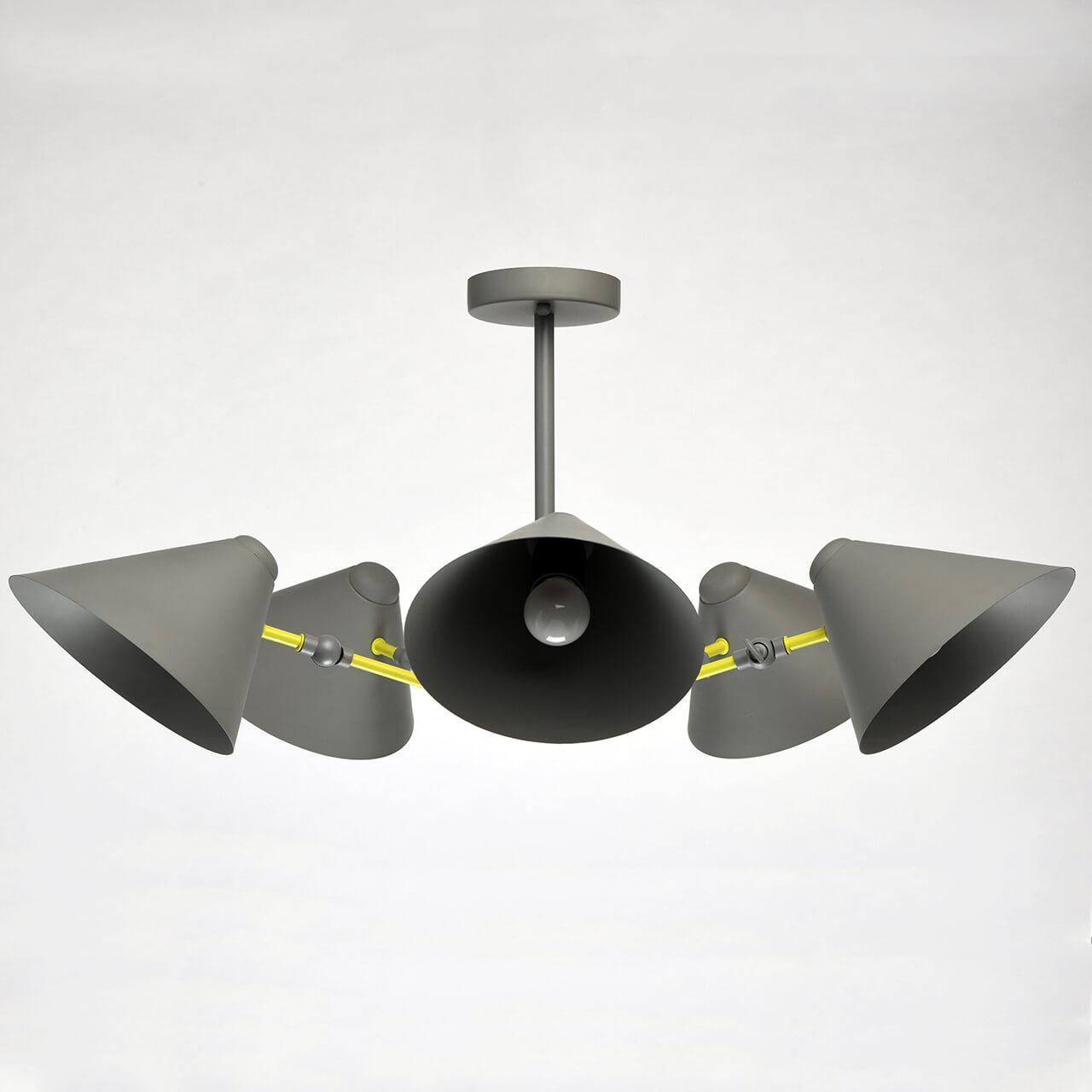 Потолочная люстра MW-Light Чили 1 711010105 серая MW-LIGHT ДИЗАЙНЕРСКИЕ, ЧИЛИ 187991 Серый  - Вид №3